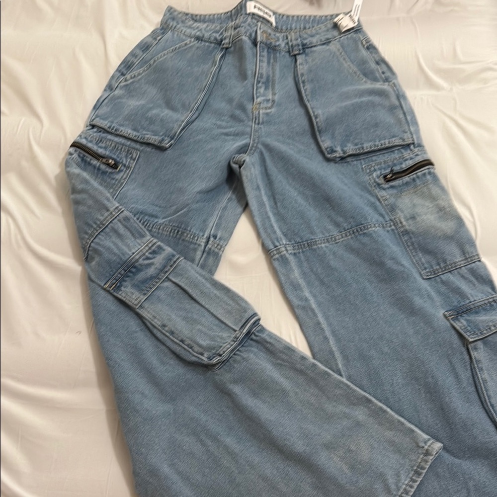 RSQ Light Blue Women's Cargo Jeans